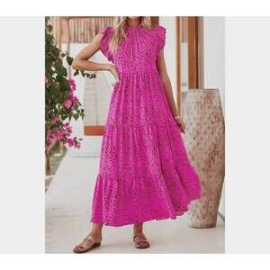 NEW PRETTY BASH nicki maxi dress in pink